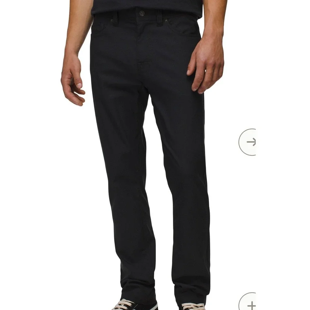 prAna NEW Brion Slim Pant II Mens 42x34 Black Water Repellent Hiking Gorpcore